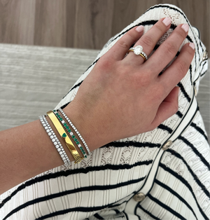 Mae 3mm Emerald Alternating Tennis Bracelet