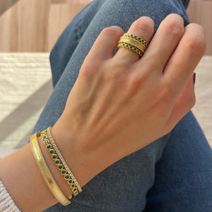 Remi Round Emerald Bezel Ring