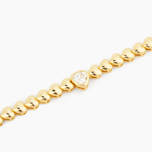 Delia Gold Heart Tennis Necklace