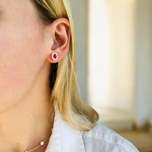 Bea Red Ruby Studs