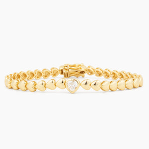 Delia Gold Heart Tennis Bracelet