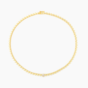 Delia Gold Heart Tennis Necklace