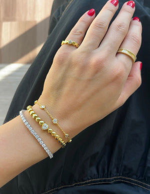 Delia Gold Heart Tennis Bracelet