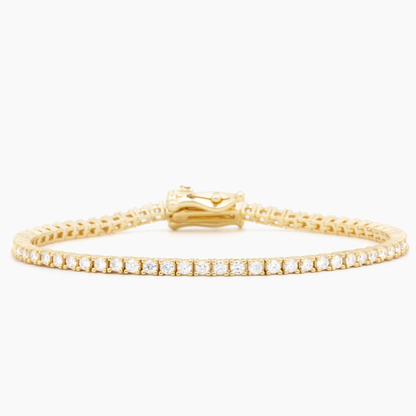 Mae Gold 2mm Round Tennis Bracelet