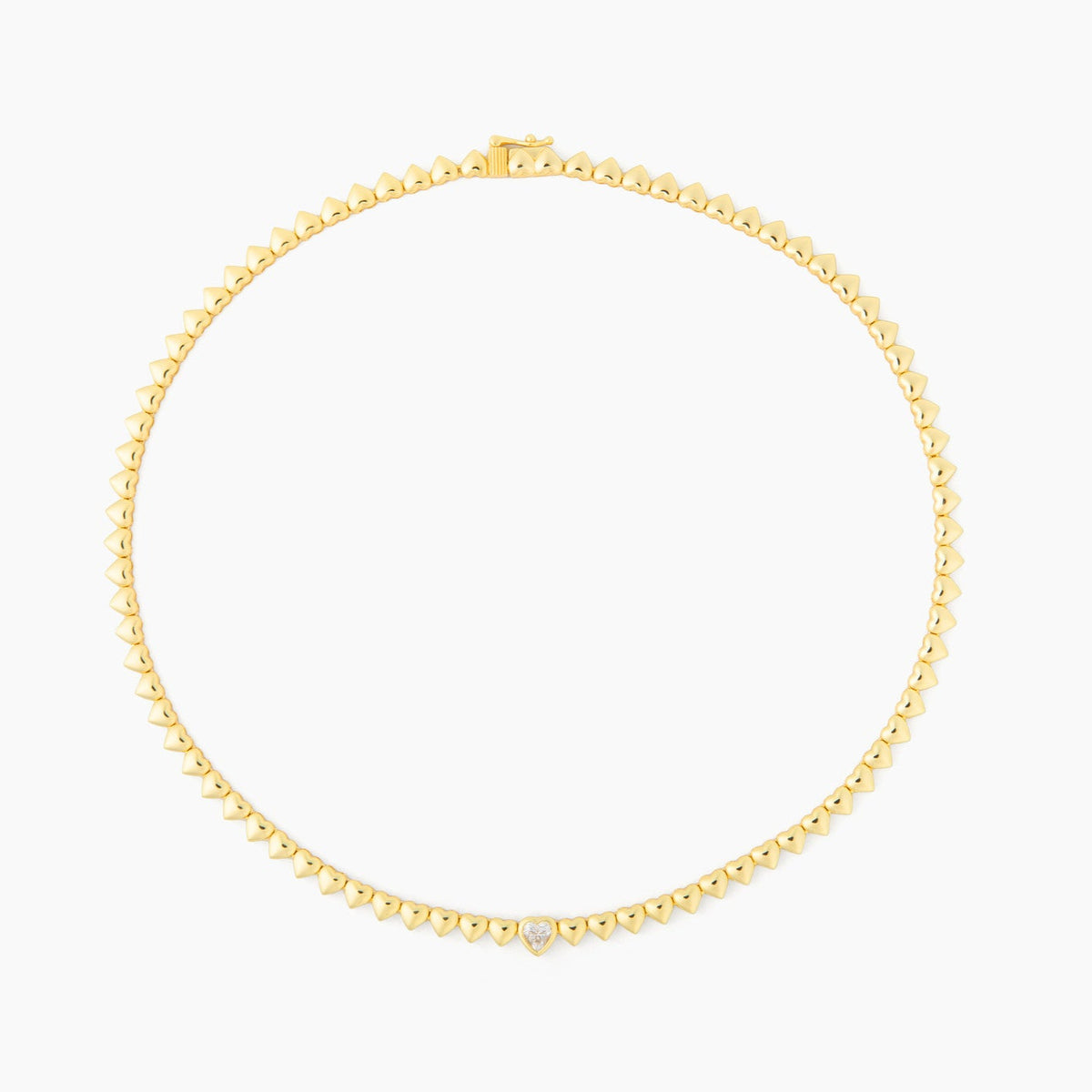 Delia Gold Heart Tennis Necklace