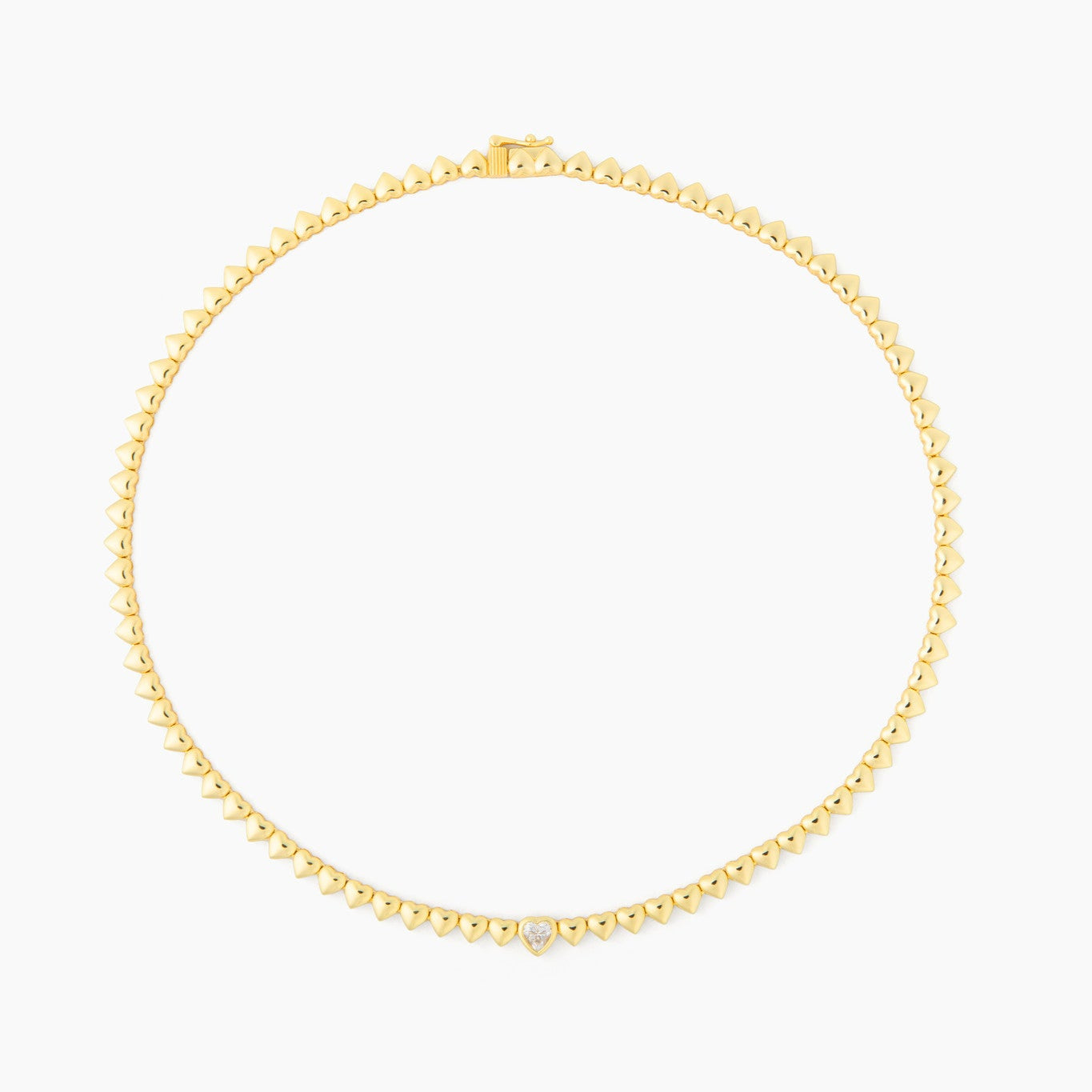 Delia Gold Heart Tennis Necklace