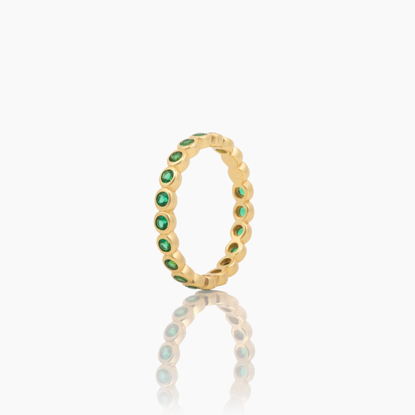 Remi Round Emerald Bezel Ring