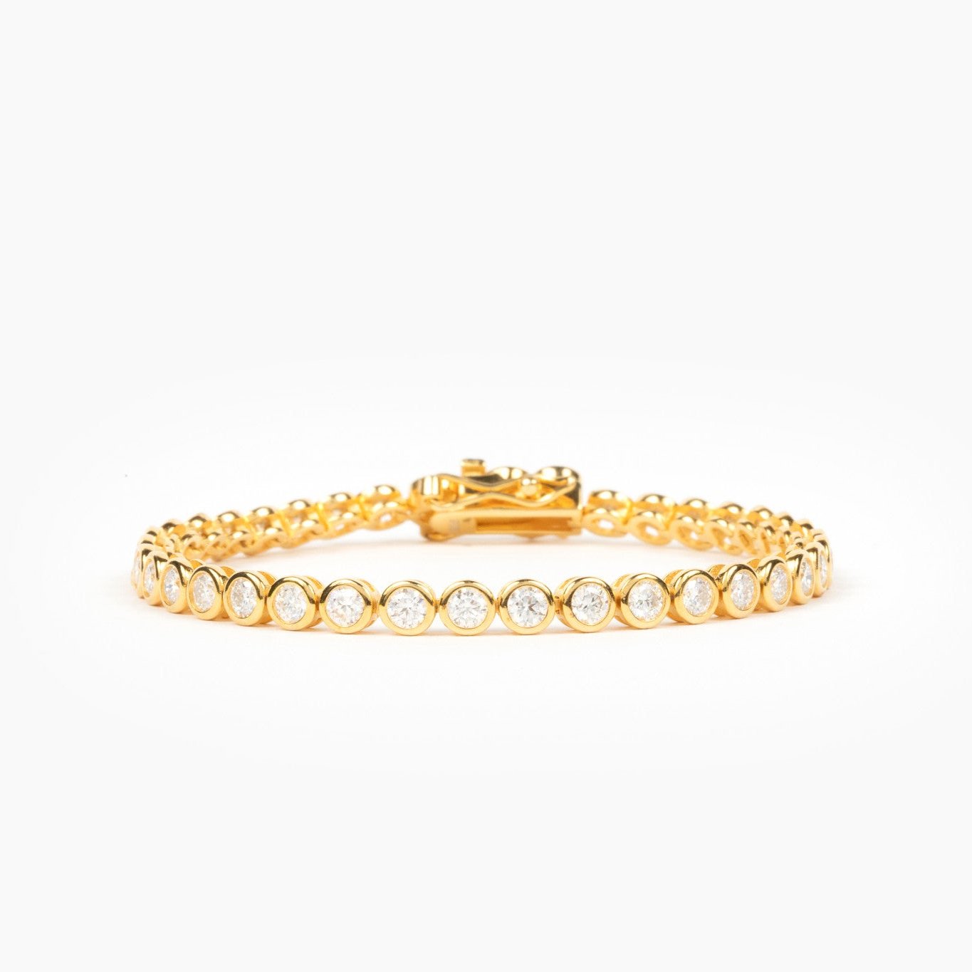 Remi 4mm Gold Bezel Tennis Bracelet