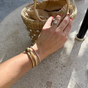 Val Moissanite Bangle Bracelet