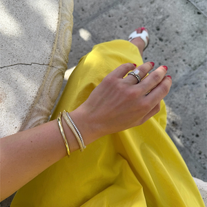 Val Moissanite Bangle Bracelet