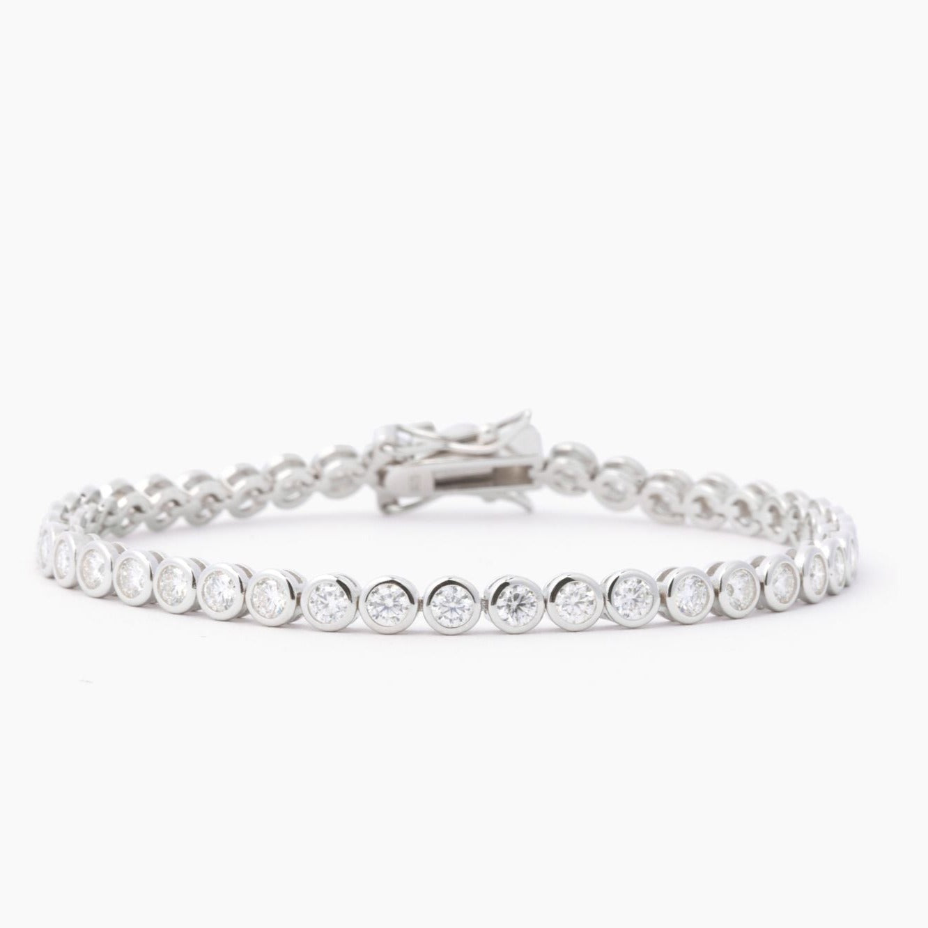 Remi 4mm Silver Bezel Tennis Bracelet