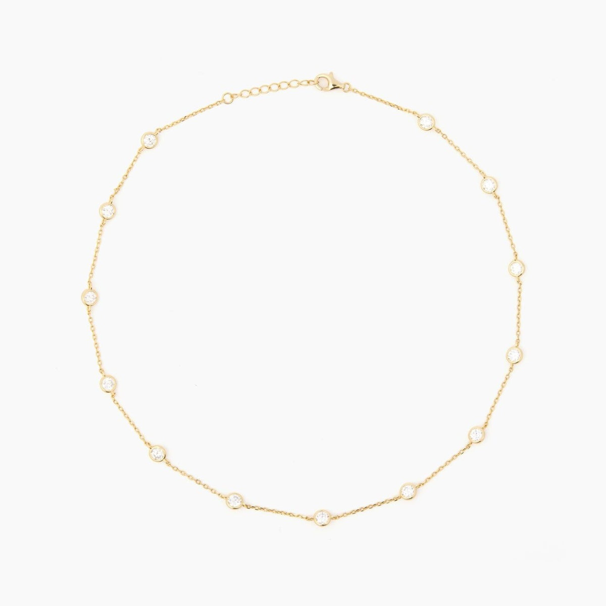Lena Round Bezel Stationary Necklace