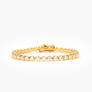 Remi 4mm Gold Bezel Tennis Bracelet